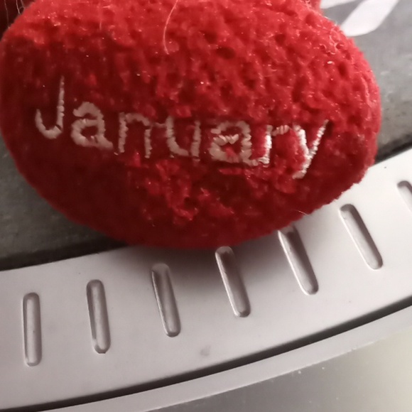 January zodiac garnet birthstone on adorable red teddy bear. - Picture 2 of 4